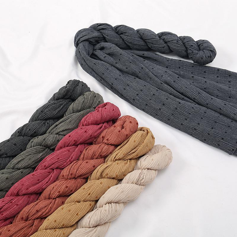 HAYA HA1122 Pure Color Cotton and Linen Long Scarf
