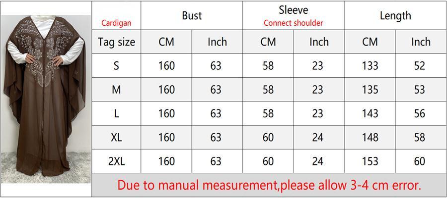 HAYA HAYA1085 Muslim Rhinestone Cardigan Dress