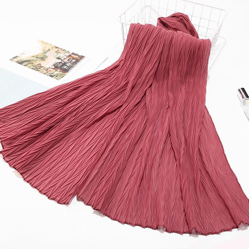HAYA HA1137 Pearl Chiffon Baotou Scarf