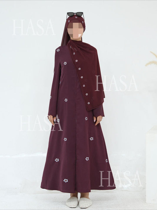 HA6612 All-over Embroidered Cardigan Two-piece Set