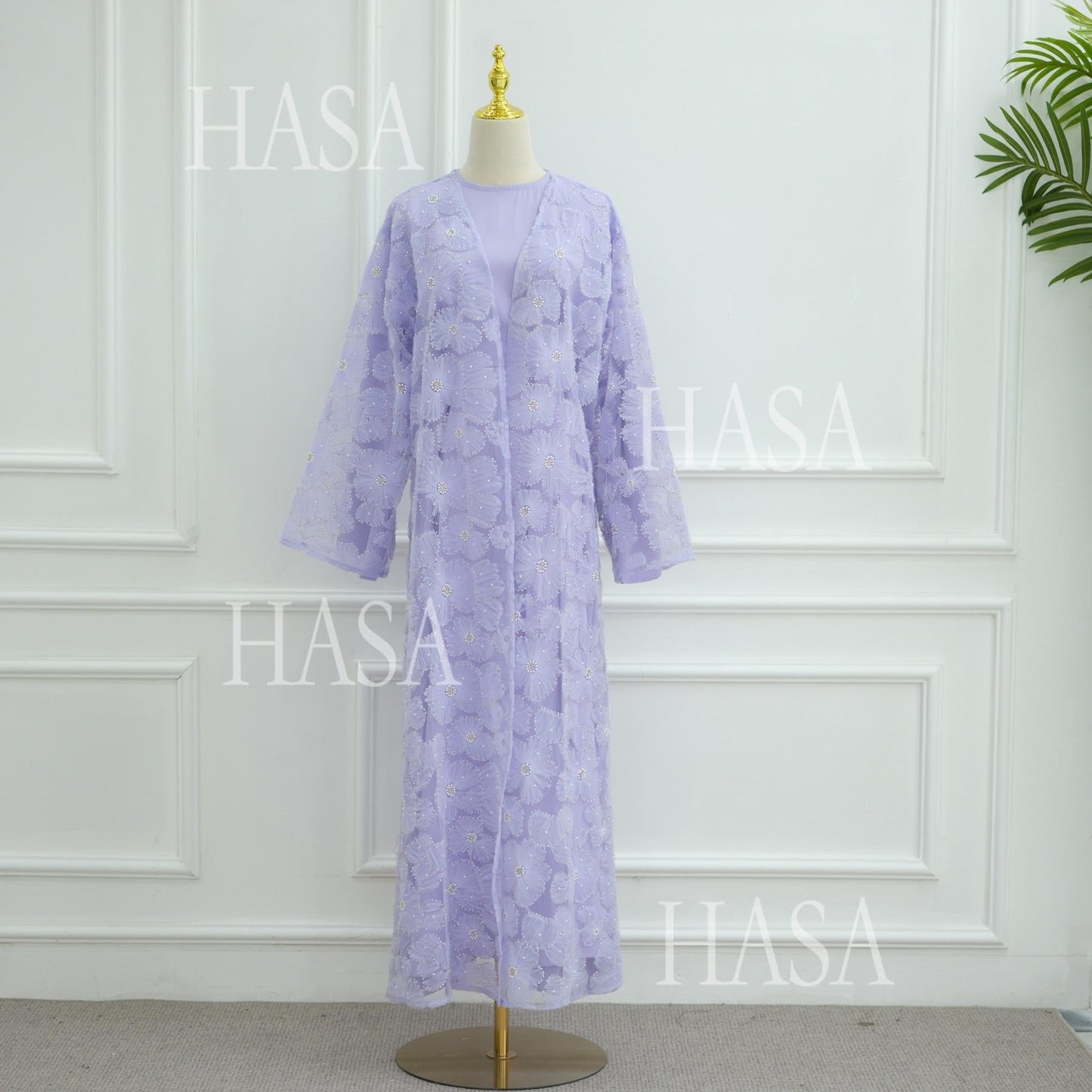 HS6625 Dreidimensionale, Perlenbesetzte Strickjacke Mit Blumenmuster, Die Mit Einer Inneren Schicht Oder Einem Kopftuch Kombiniert Werden Kann.