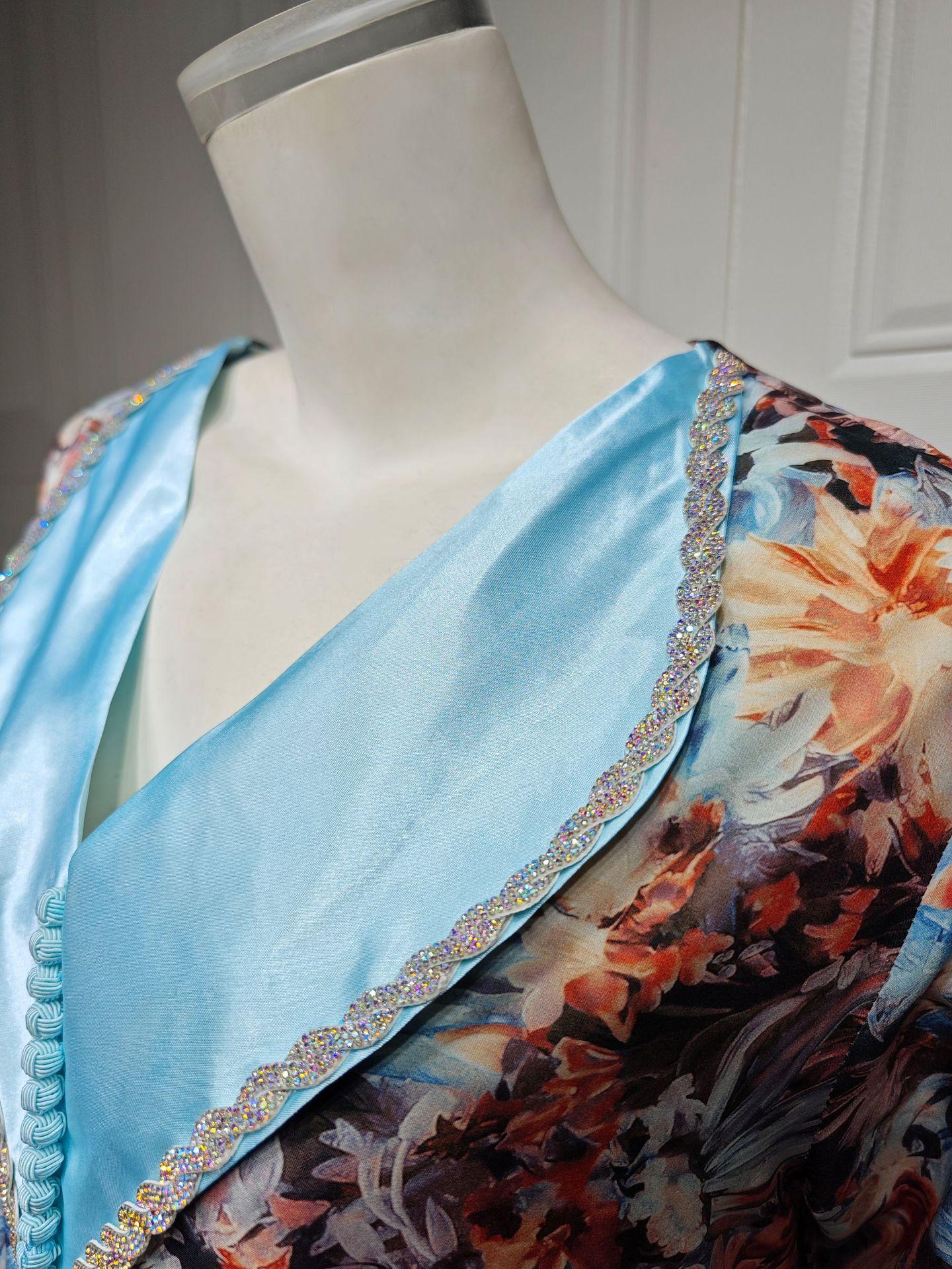 HAYA HAYA1070 Fashionable Printed Diamond Set Robe