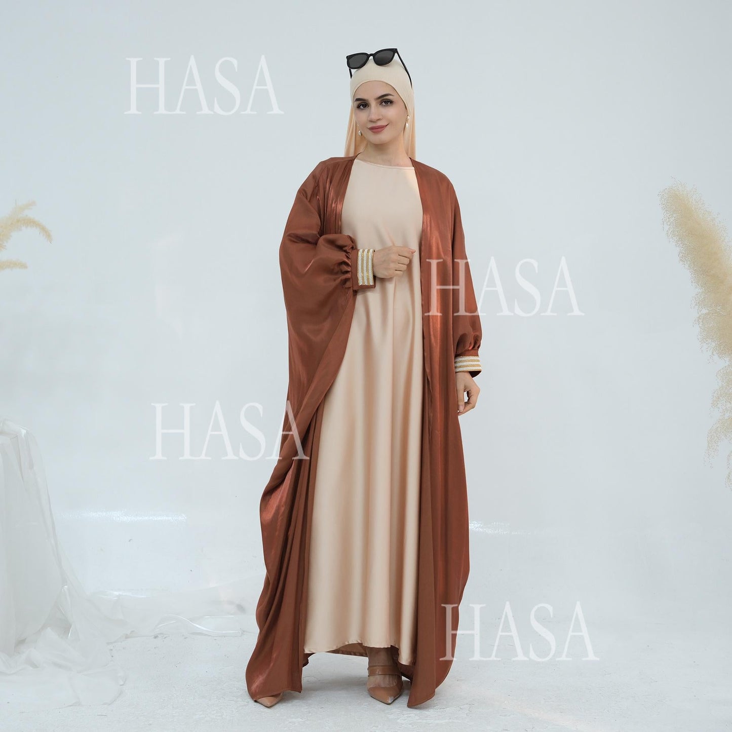 HA5873 Temperament Cardigan Long Coat Exquisite Trim To Create Elegant Style