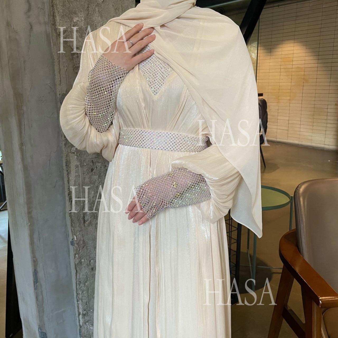 HA6481  Chiffon Robe 4 - Piece Set for Graceful Look