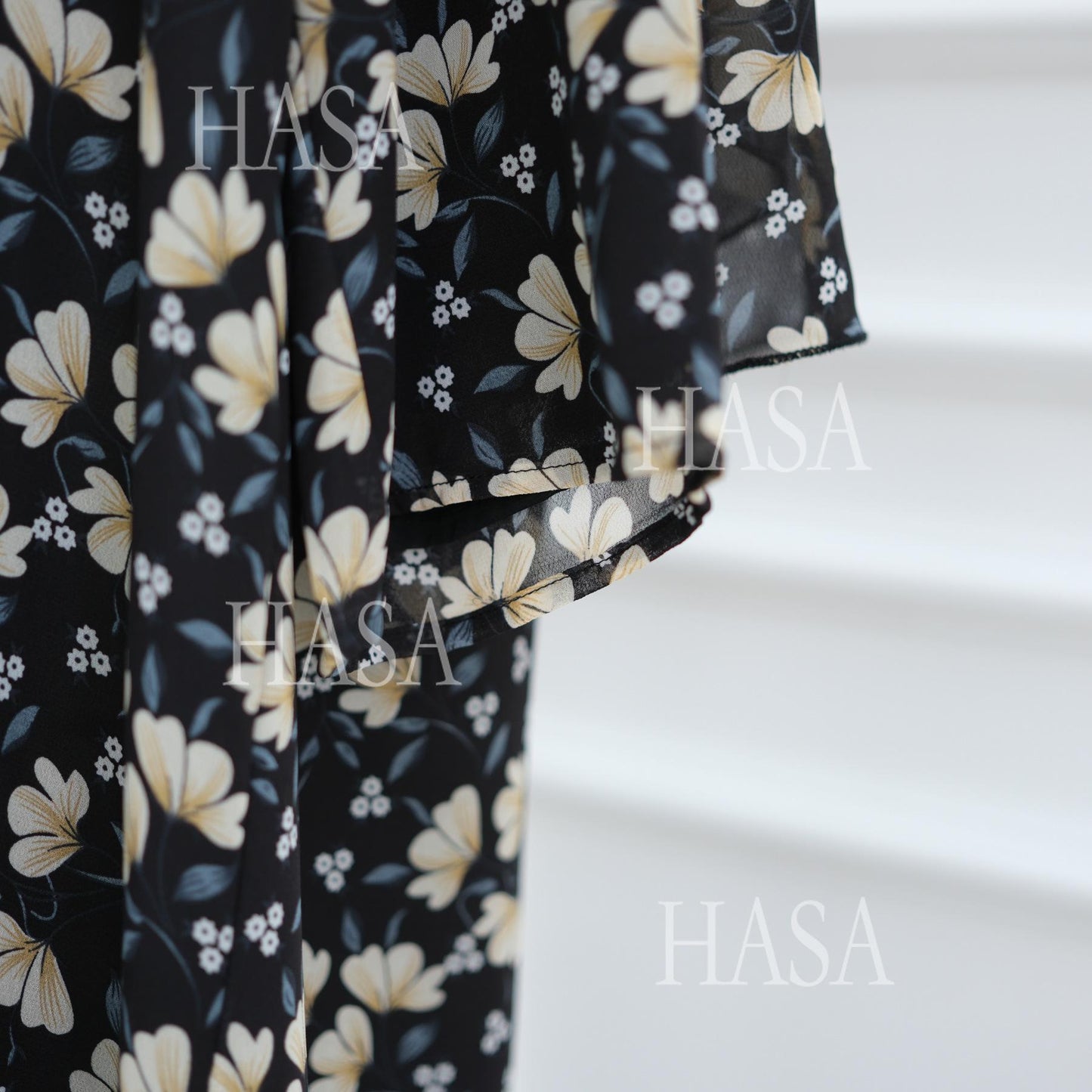 HA6515 Summer Printed Chiffon Jacket and Headscarf Two-Piece Set