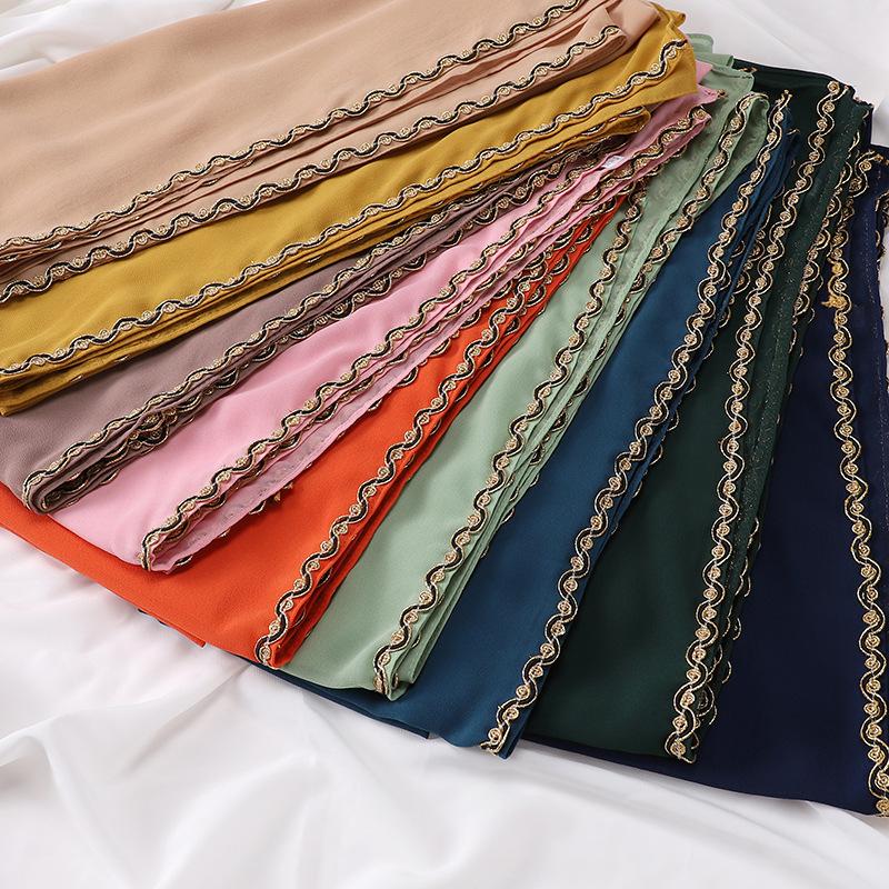HAYA HA1131 Pearl Chiffon Lace Chain Headband