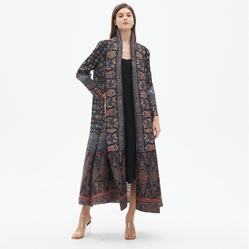 HS6727 Multicolor Printed Abaya with Traditional Motifs