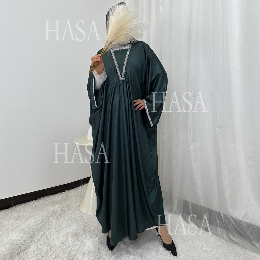 HA6499 Abaya with diamond details on the chest