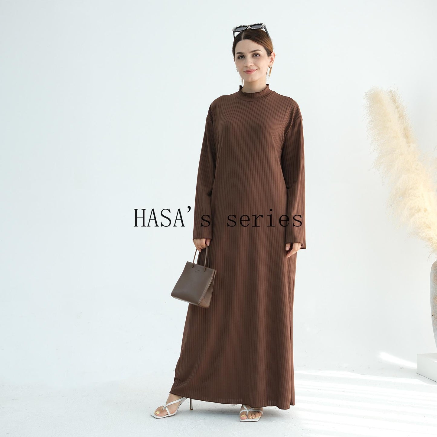 HA5509 Beautiful Stand Collar Dress Robe - Lightweight multi-color design, comfortable and stylish party  wear red dress thick  thigh 2  part bow  outfits