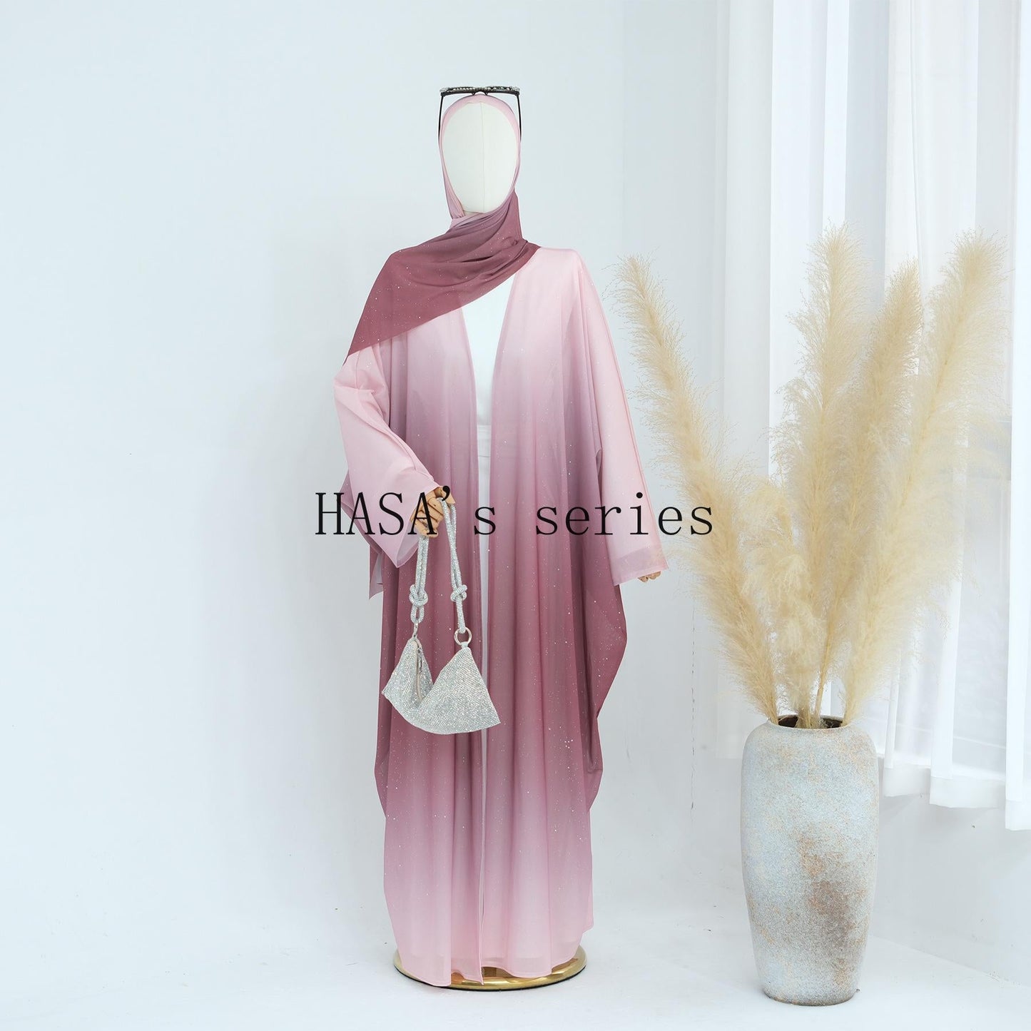 HS4839 Gradient Sequined Long Cardigan