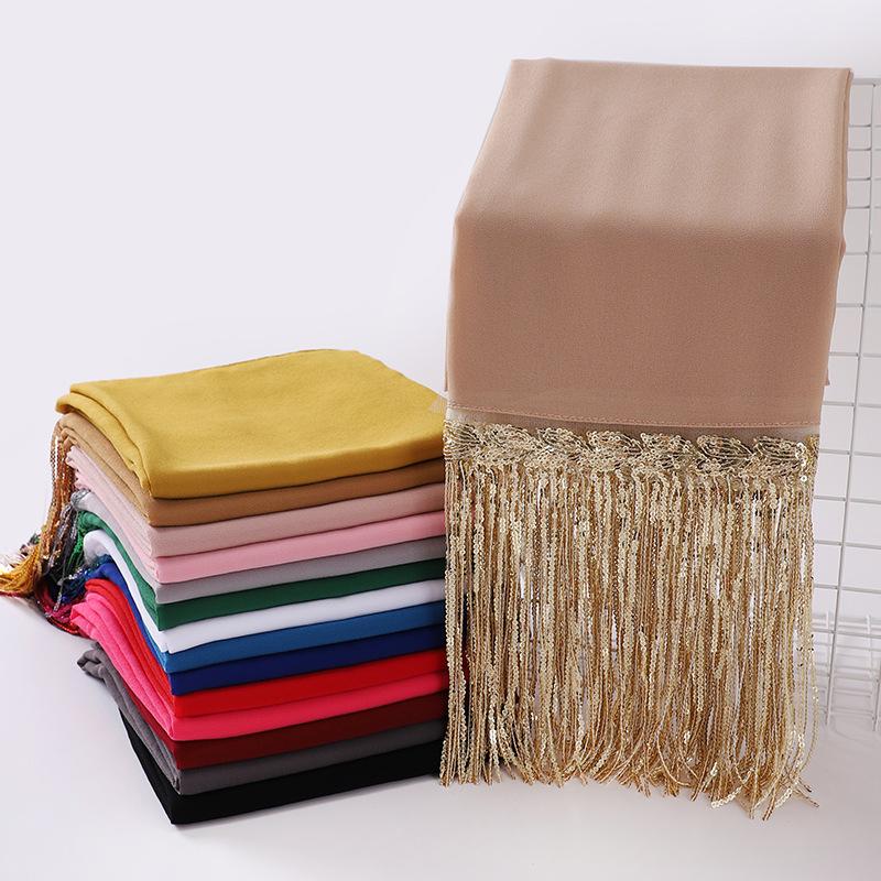 HAYA HA1139 Pearl Chiffon Scarf