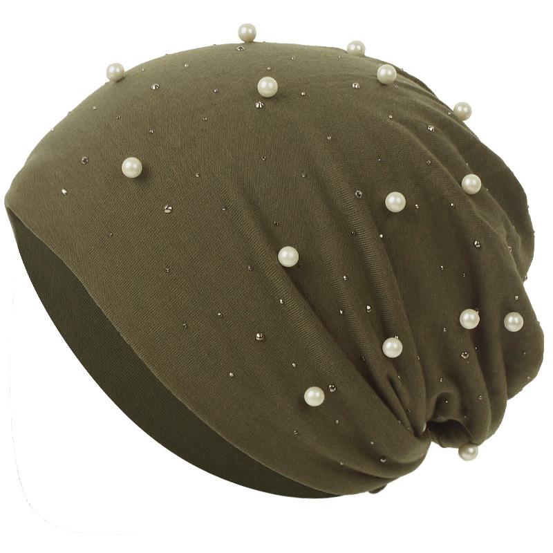 HAYA HA1092 Pearl Hot Diamond Pullover Cap