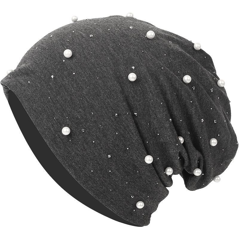 HAYA HA1092 Pearl Hot Diamond Pullover Cap