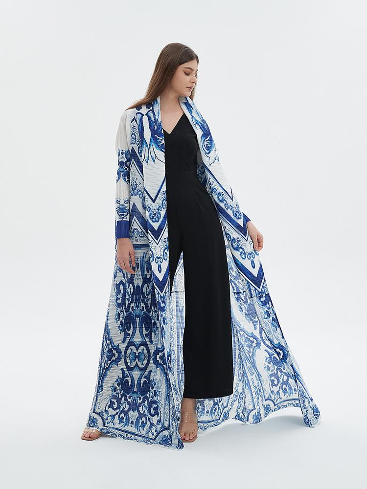 HS6704 Porcelain Dreams Blue and White Abaya for Ramadan