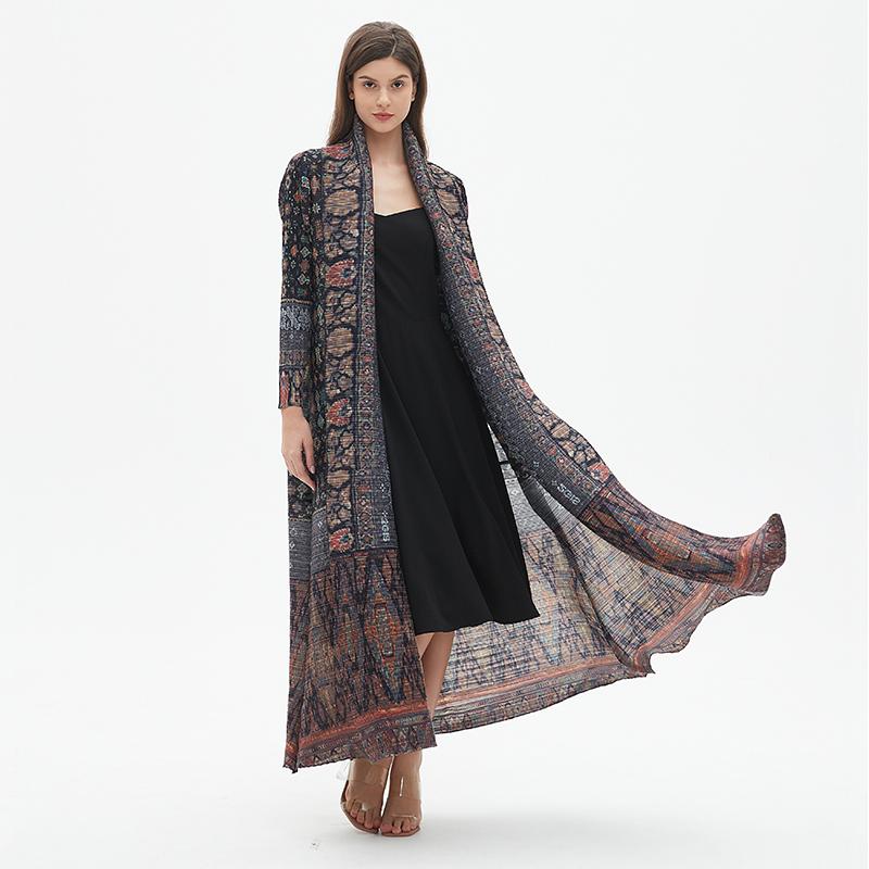 HS6727 Multicolor Printed Abaya with Traditional Motifs