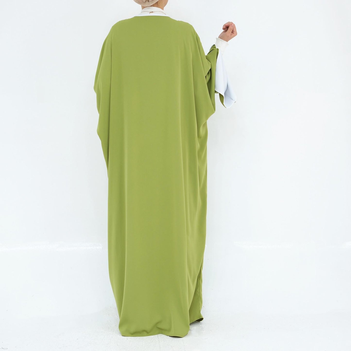 HA5877 The Loose-fitting Robe Has A Lightweight Silhouette That Is Perfect for Any Occasion open abaya outfit