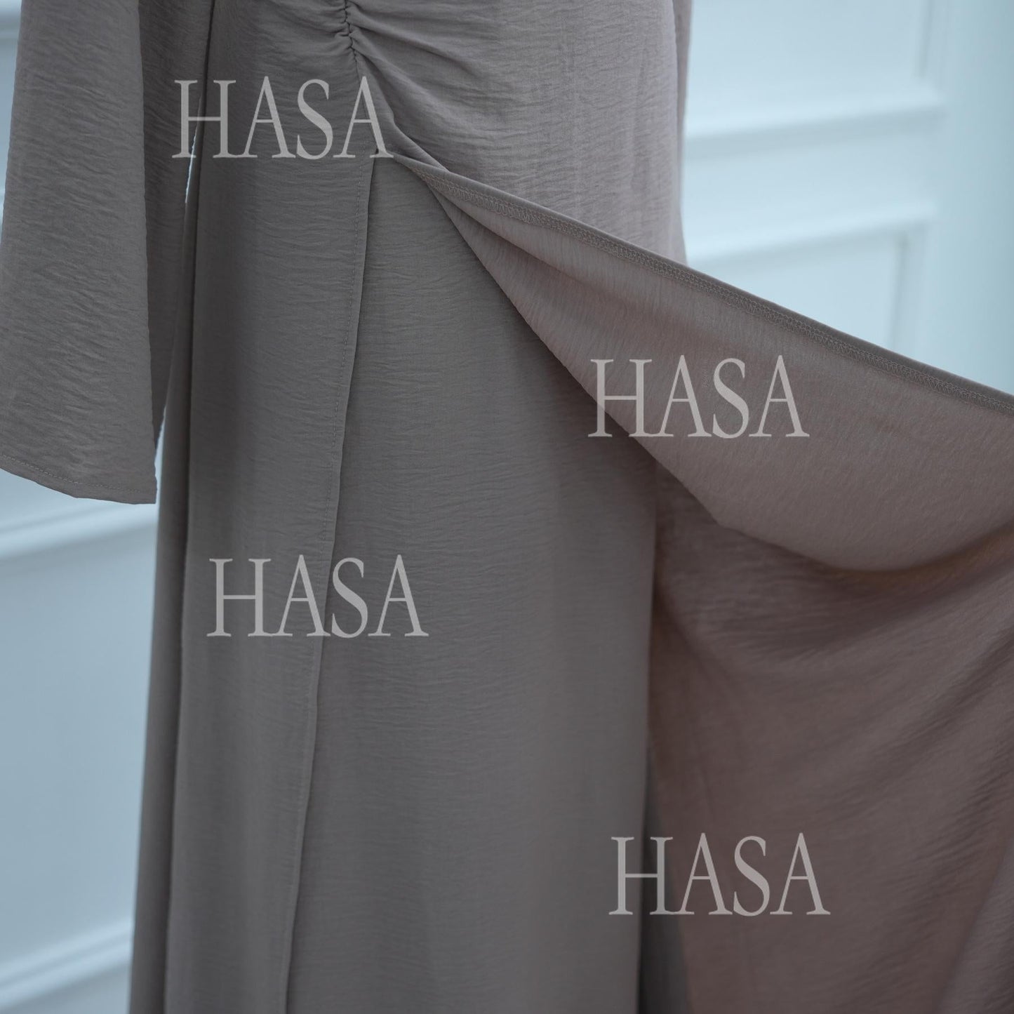 HA6549 Minimalist Abaya with Waist Detail