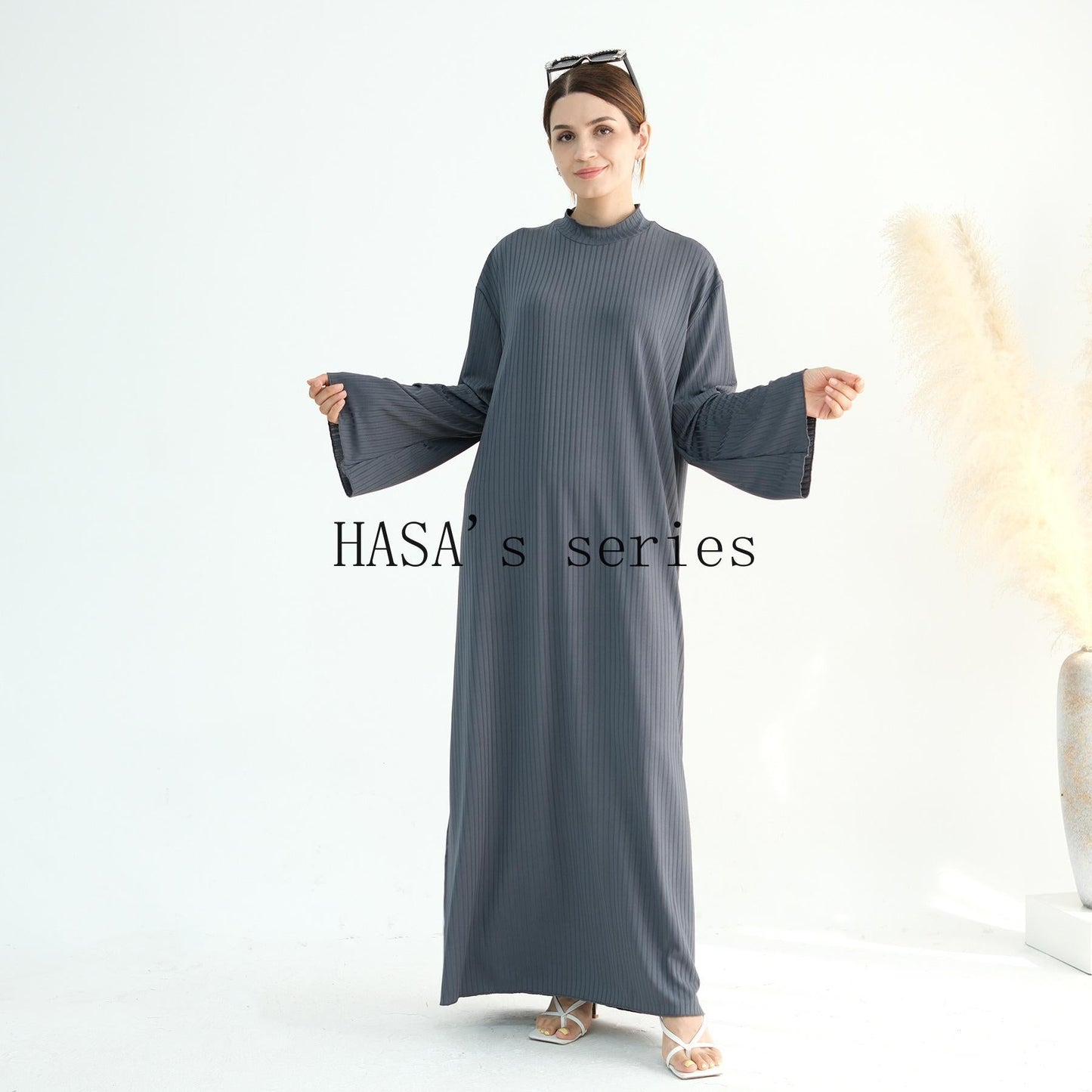 HA5509 Beautiful Stand Collar Dress Robe - Lightweight multi-color design, comfortable and stylish party  wear red dress thick  thigh 2  part bow  outfits