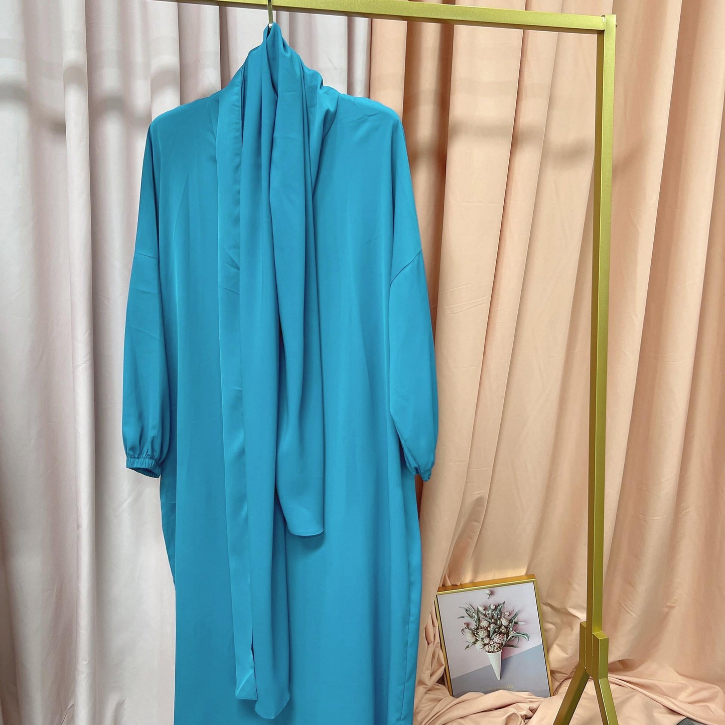 HAYA10049  New Middle East Dubai Turkish Robe Dress with Hijab hoody abaya