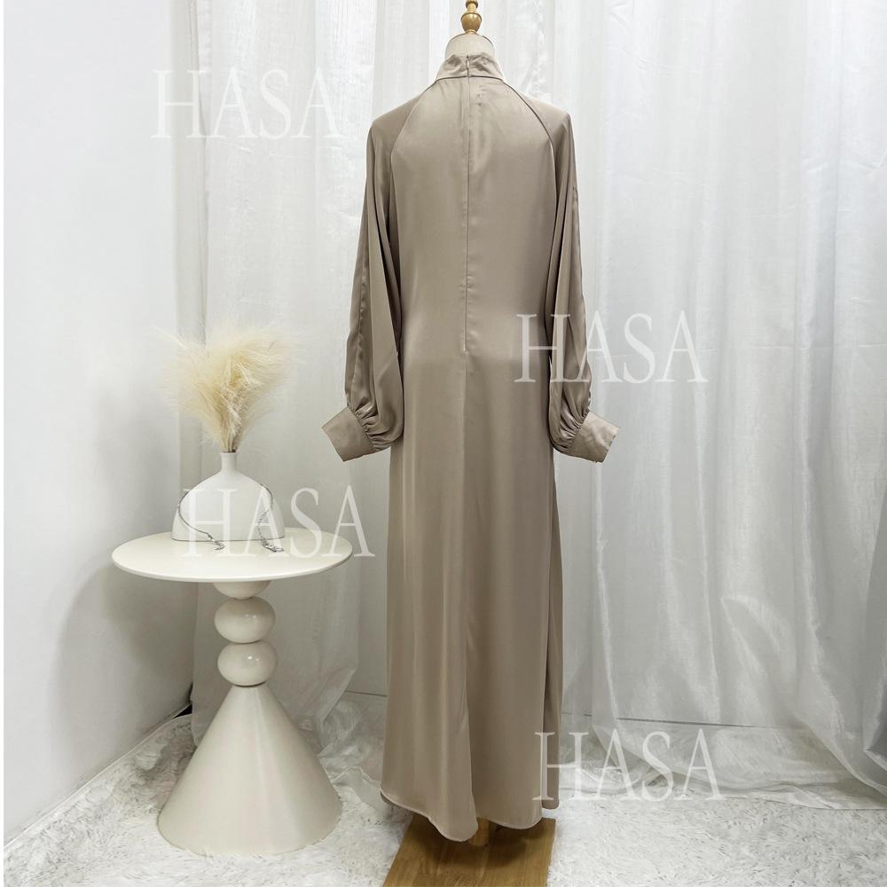 HS5859 High-end Silk Satin Robe (headscarf Not Included), Elegant Design Exudes Luxurious Texture