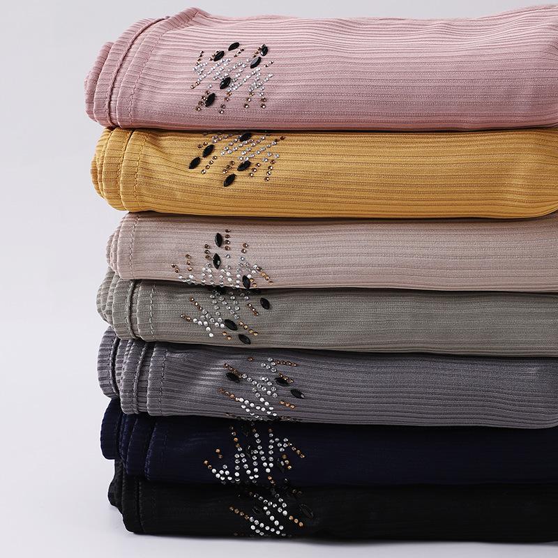 HAYA HA1133 New Striped Hot Drilling Headscarf