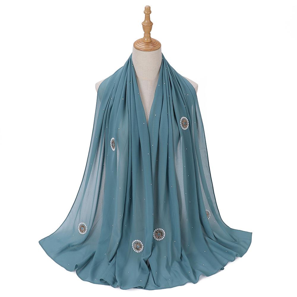 HAYA HA1126 Pearl Chiffon Baotou Scarf
