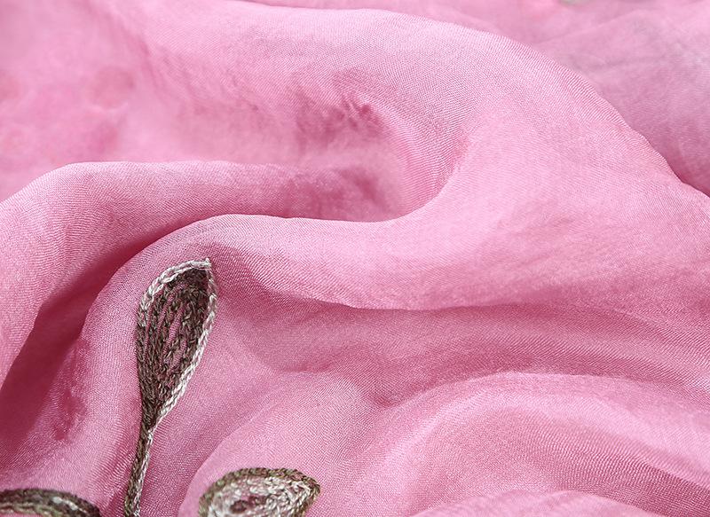 HAYA HA1132 Chiffon Flower Embroidered Scarf