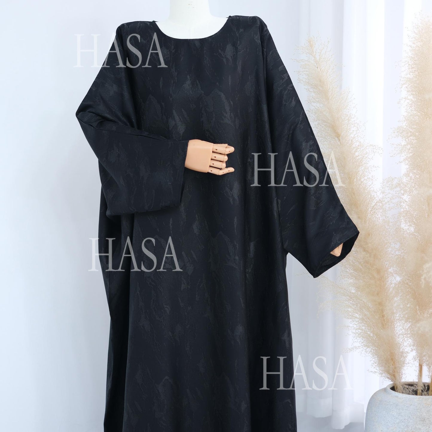 HA5872 Three-dimensional Jacquard Two-piece Dress-tight Waist + Textured Long Design