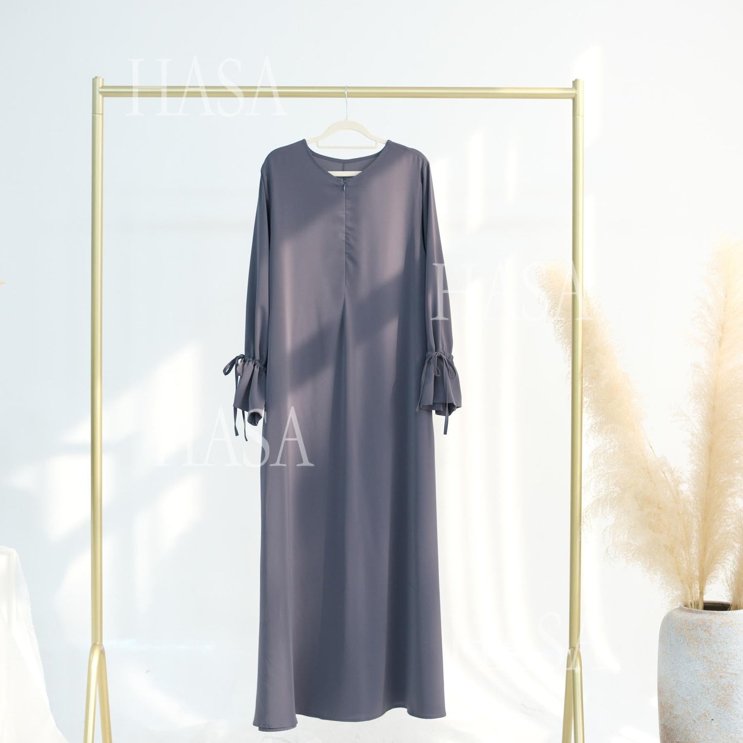 HA5861 Solid Color Sleeve Robe (without Headscarf), Elegant Temperament Instantly abaya girl