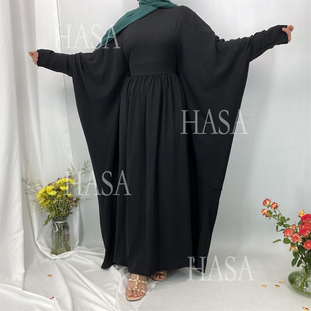 HA6586 Loose Turkish Pleated Dress, Fashionable Long Design