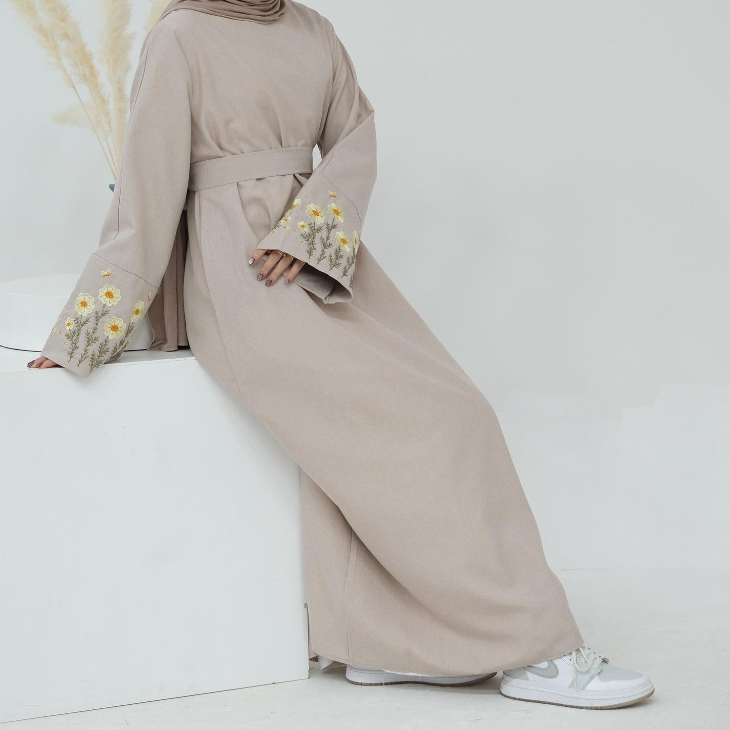 HAYA HAYA1090 Flower Embroidery Elegant Dress