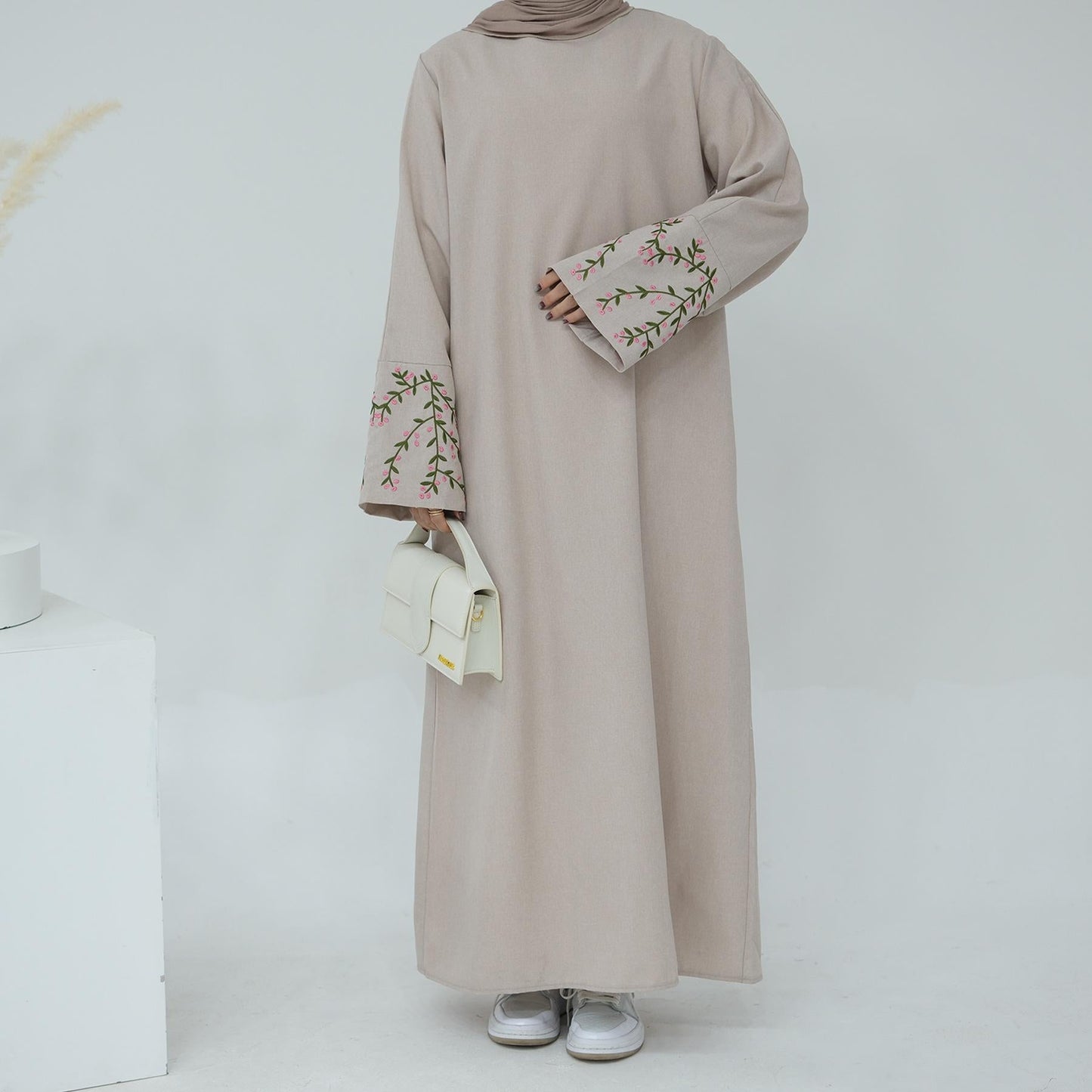 HAYA HAYA1090 Flower Embroidery Elegant Dress