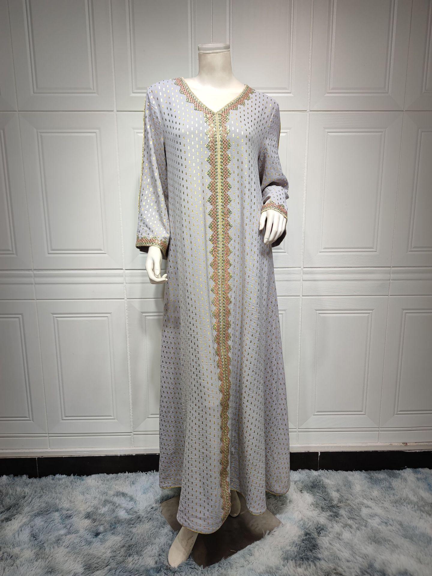 HAYA0442 Middle East Women's Clothing New Bronzing Muslim Dubai Robe