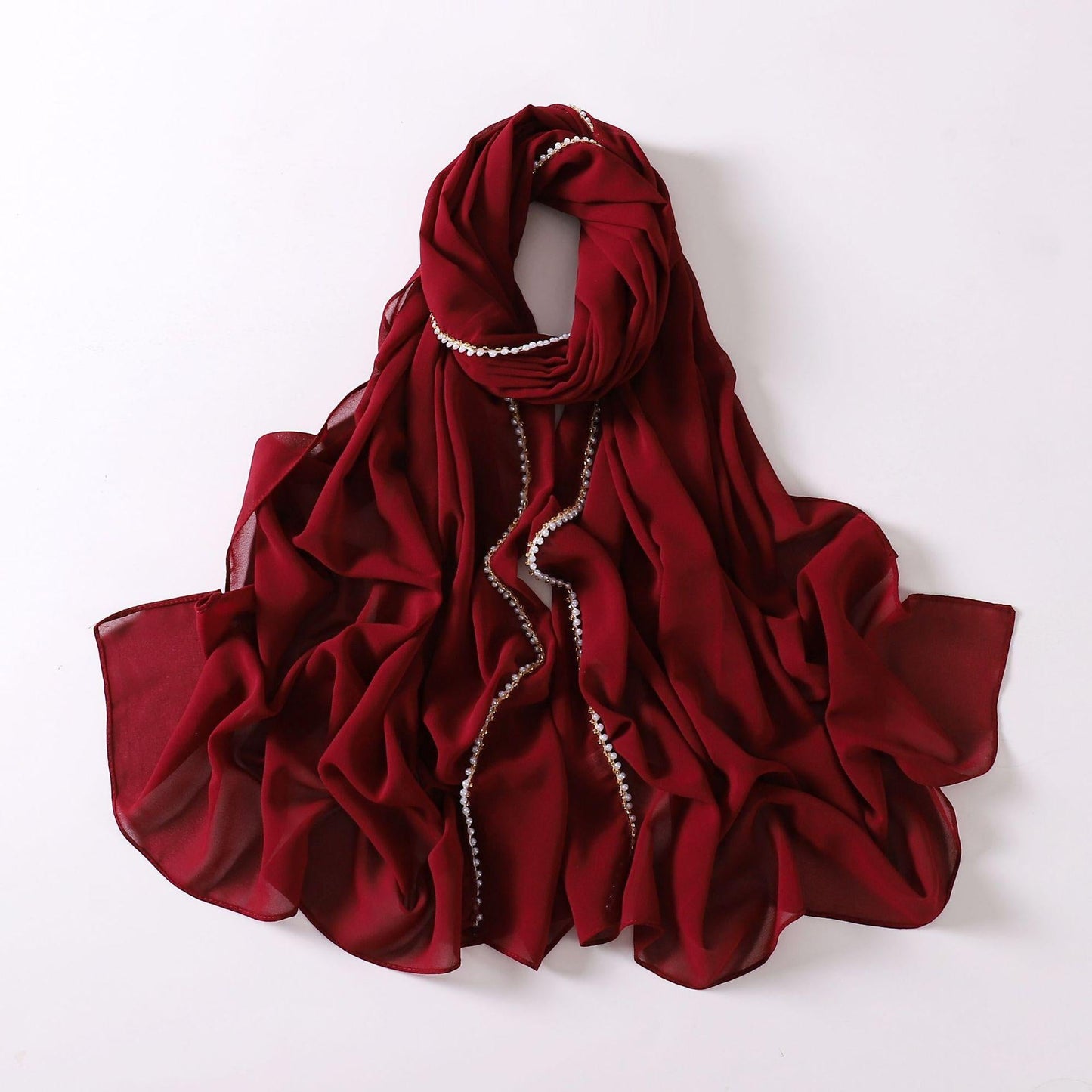 HAYA HA1116 Pearl Chiffon Headband Hijab