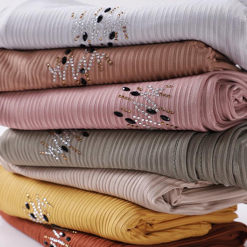 HAYA HA1133 New Striped Hot Drilling Headscarf