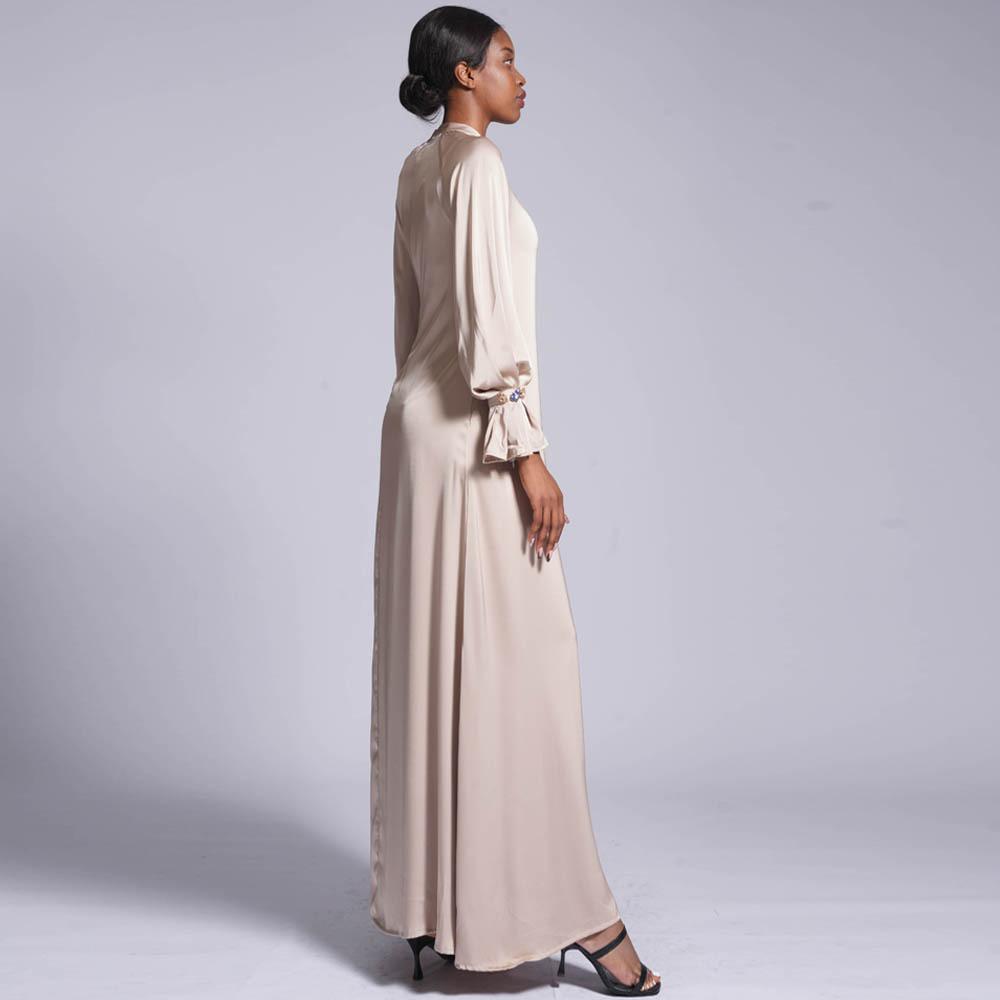 HAYA HAYA0436 Diamond Buckle Long Solid Loose Dress