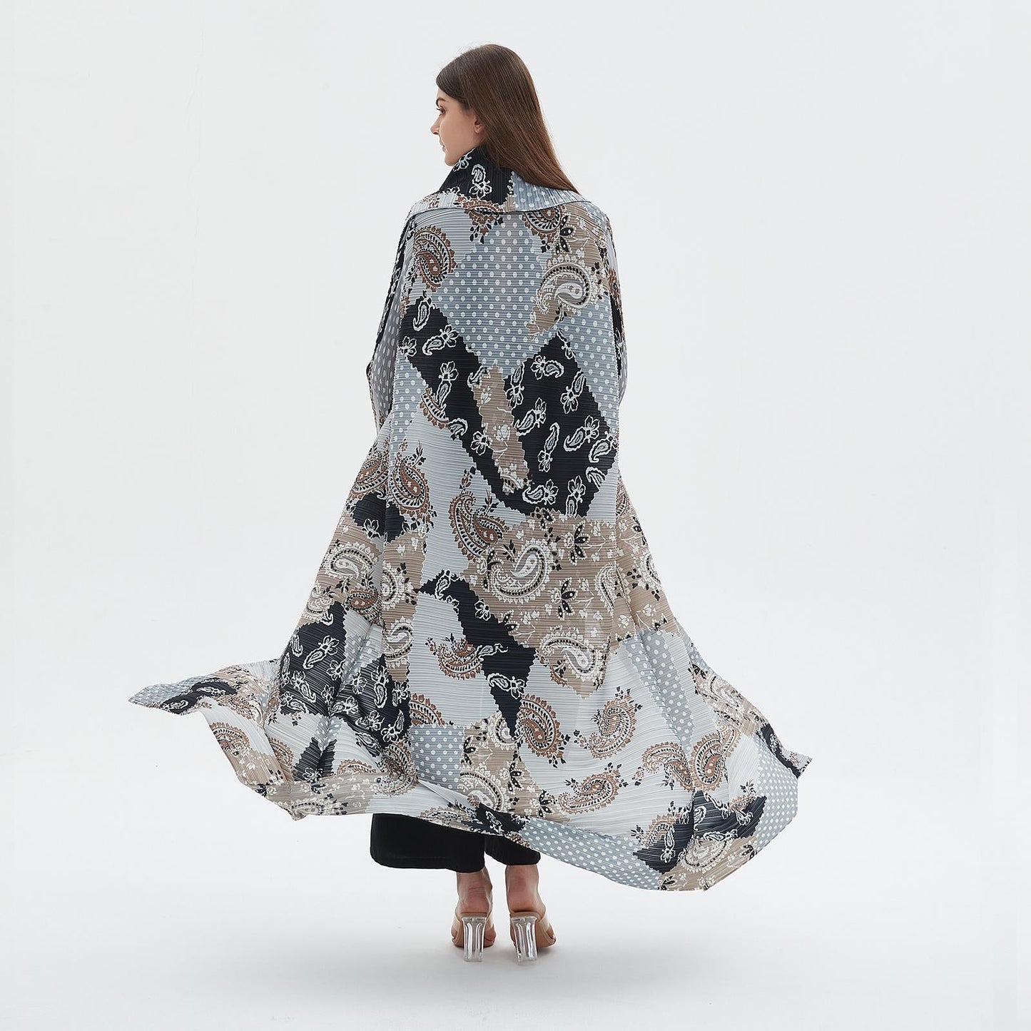 HS6713 Ethereal Blue , Elevated Abaya Style with Paisley Prints