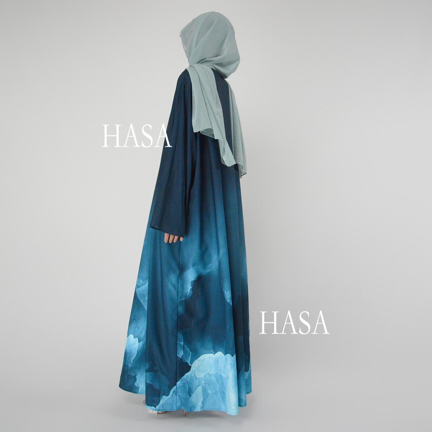 HA6324 Artistic Ombré BrusHAtroke Summer Kimono Abaya
