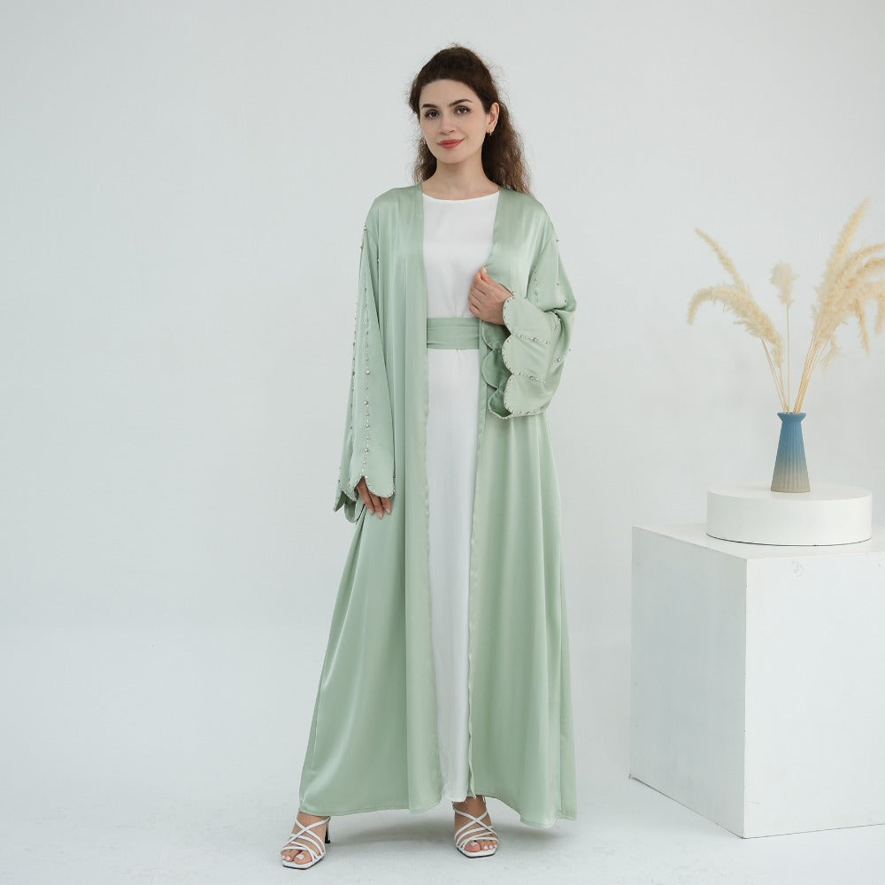 HA6602 Fully hand-beaded long cardigan jacket (headscarf not included)