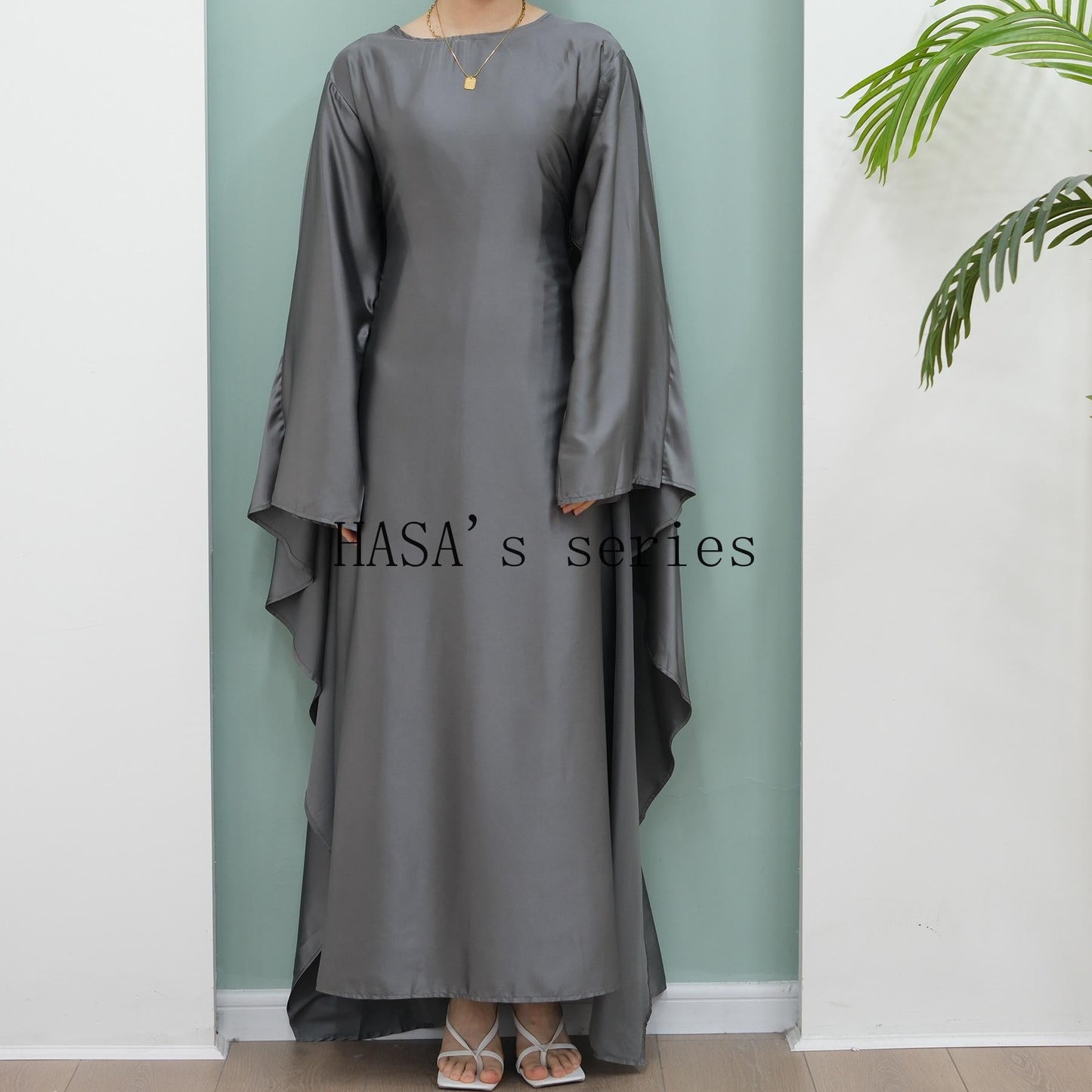HS4835 High-density Stretch Satin Long Dress, Simple, Elegant, and Comfortable To Wear.