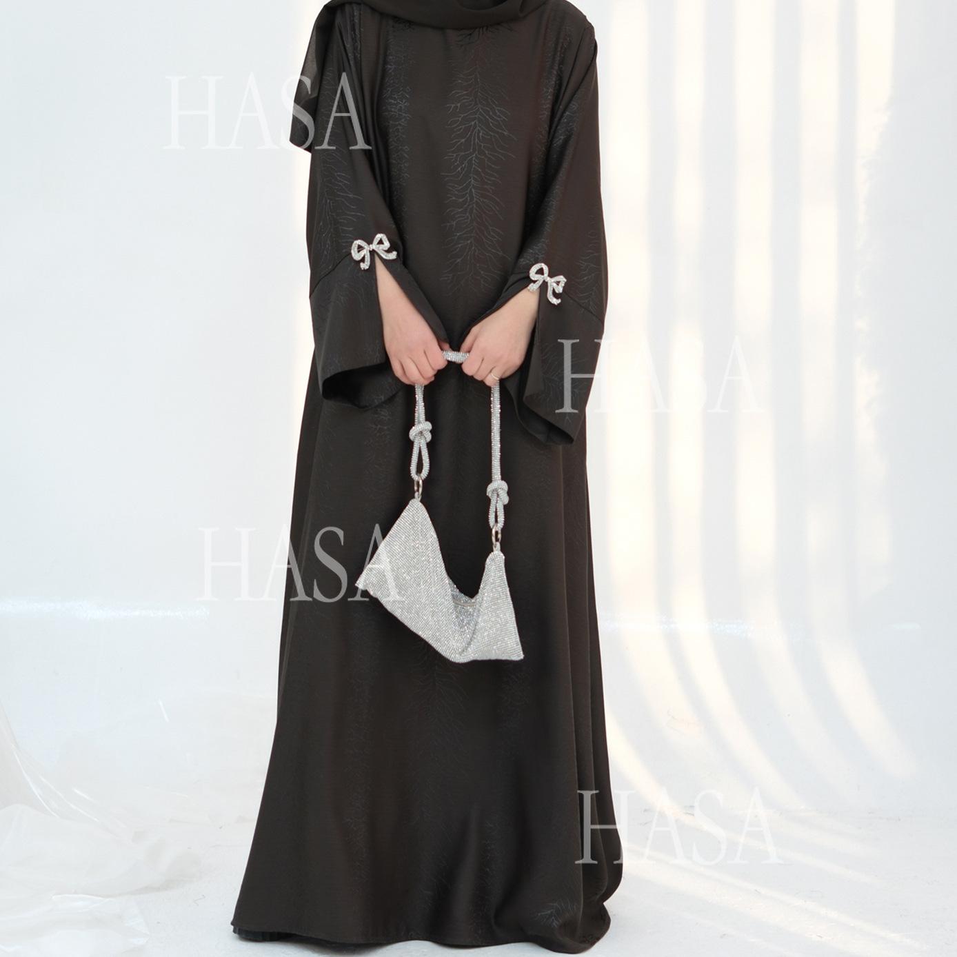 HA5867 Bow-knot Cuff Long Skirt | Elegant and Radiant