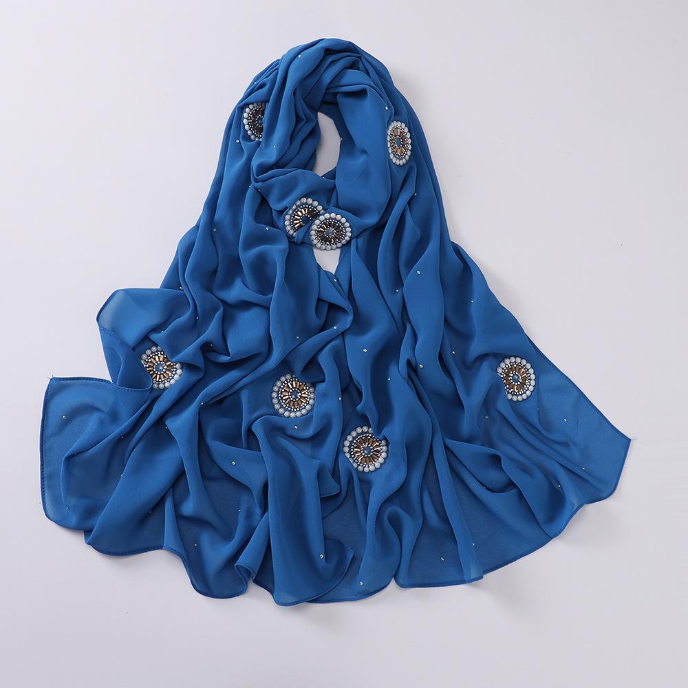 HAYA HA1126 Pearl Chiffon Baotou Scarf