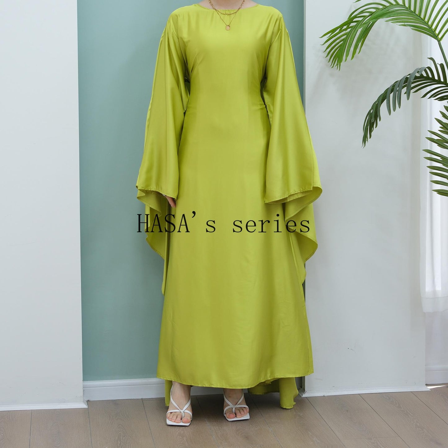 HS4835 High-density Stretch Satin Long Dress, Simple, Elegant, and Comfortable To Wear.