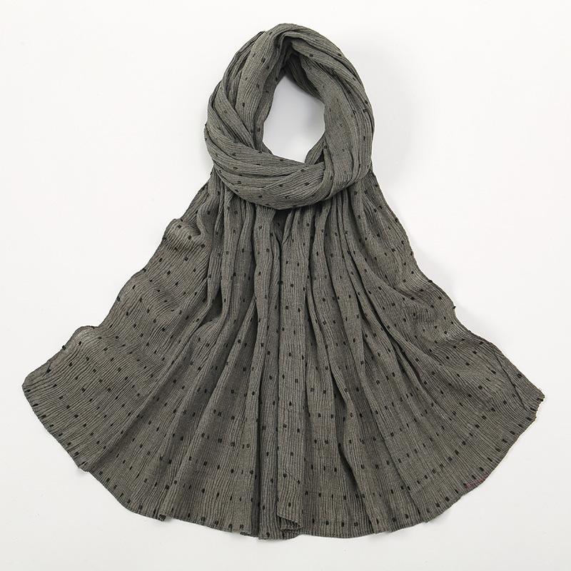 HAYA HA1122 Pure Color Cotton and Linen Long Scarf