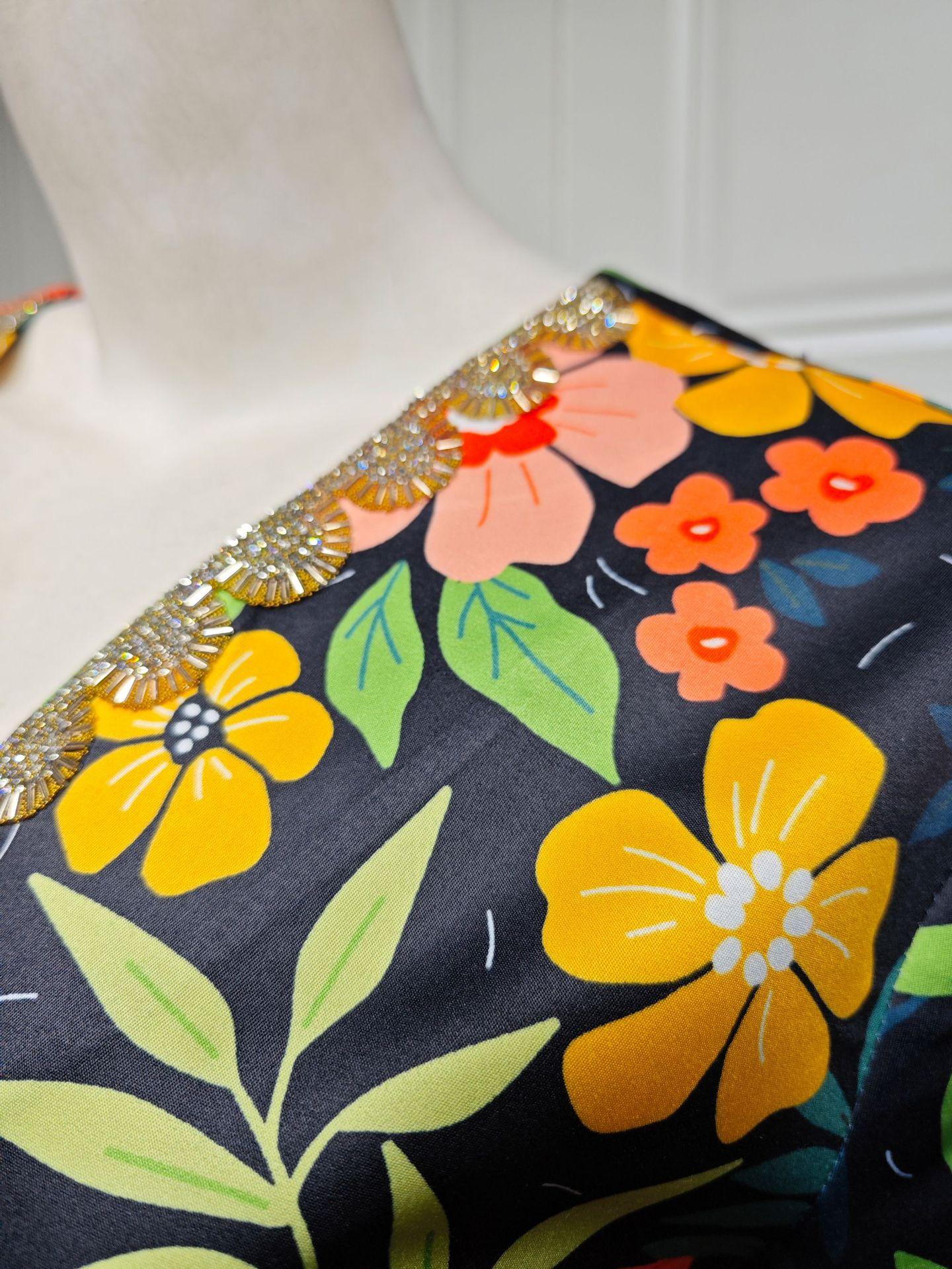 HAYA HAYA1078 Printed Diamond Camel Hair Dress