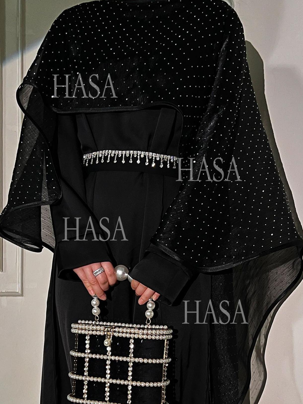 HASA's Series HA6573 Abaya Elegant Cape-style Long Dress
