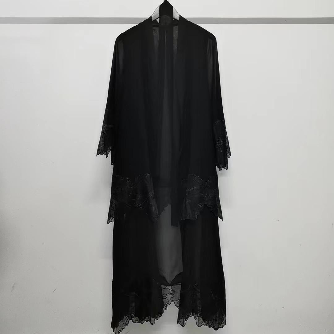 HAYA HAYA1025 1pcs Lace Embroidery Double-Layer Cardigan