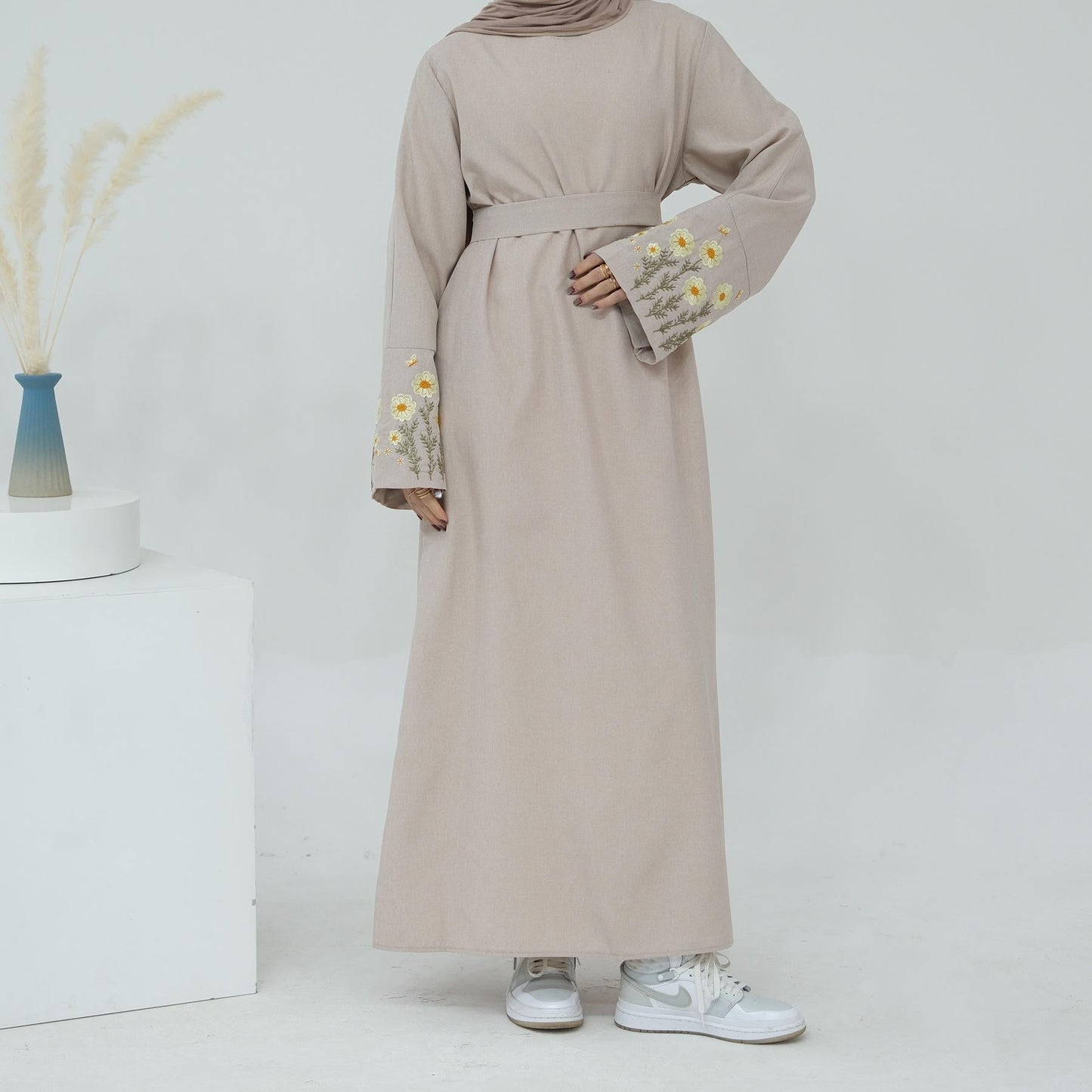 HAYA HAYA1090 Flower Embroidery Elegant Dress