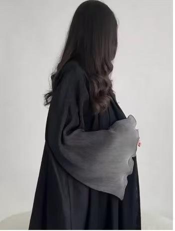 HASASERIES HS6721 Olive Ombre  Green Abaya with Gradient Cuffs