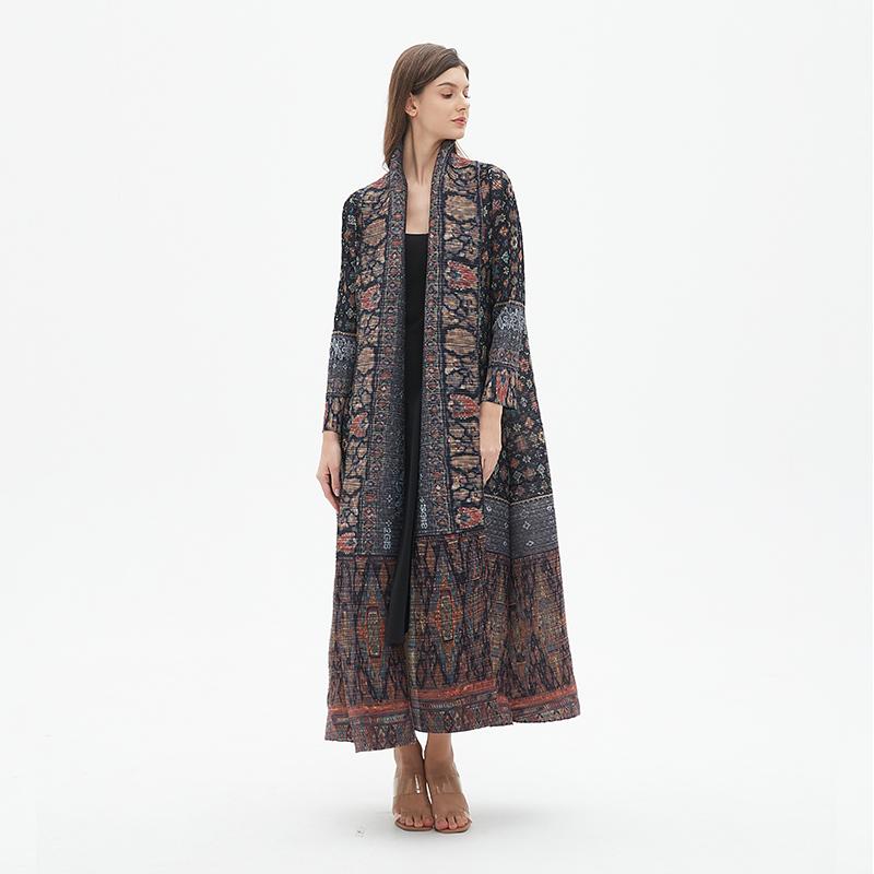 HS6727 Multicolor Printed Abaya with Traditional Motifs